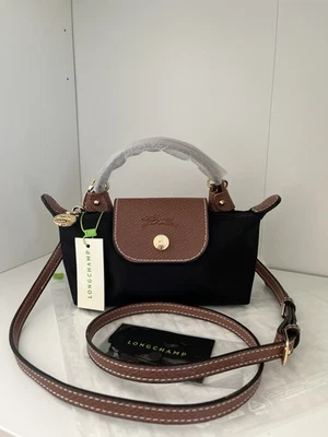 Sac Mini Longchamp XS Noir - NEUF Avec Étiquette & Bandoulière - Photo 1/4