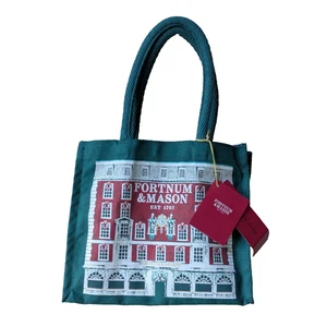 Fortnum & Mason London Piccadilly Green Christmas Holiday Tote Bag NEW - Picture 1 of 8