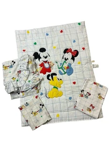Dundee Disney Bebé Mickey Minnie Mouse Cuna Edredón Edredón Sábana Ajustable Cortina - Imagen 1 de 11
