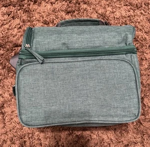 EcoOne Green Reusable Lunch Bag with Shoulder Strap & Zippered Drink Compartment - Picture 1 of 13