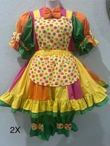 Disfraz de payaso lunares para mujer 2XL - Se adapta a la talla 18-20 - Imagen 1 de 2