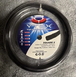 YTEX Square X 16L Tennis String - Black - 40 Feet - New - Picture 1 of 2