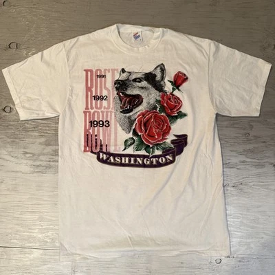 Vintage 90s NCAA Washington Huskies National Rose Bowl Champs  Shirt Sz Large - Image 1 of 4