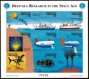 Micronesia 1998 - Deep Sea Ship - IMPERF Souvenir Stamp Sheet - Scott #295 - MNH - Picture 1 of 1