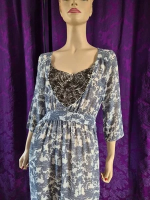 Vestido túnica NOA NOA Velo Viscosa Estampado Transparente Cuentas - Talla XS Foto 1 de 4