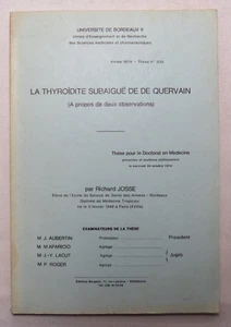 La Thyroïde subaiguë de De Quervain – Thèse doctorat de médecine 1974 - Imagen 1 de 6