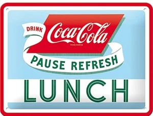 Coca Cola Almuerzo Pequeño Letrero de Metal 200mm x 150mm - Imagen 1 de 1