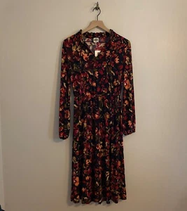 Neu mit Etikett Anne Klein langärmeliges Midi-Kleid mit Blumenmuster Größe 2 - Bild 1 von 6