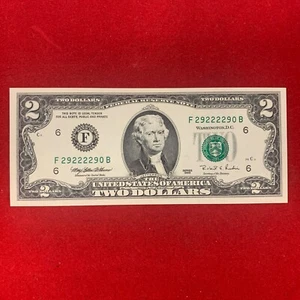 1995 $2 Two Dollar Atlanta Note UNCIRCULATED 2’s & 9’s Fancy Serial Number - Picture 1 of 4