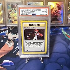 The Rocket's Trap 1st Edition Holo 19 / 132 Gym Heroes Pokemon TCG Card PSA 8
