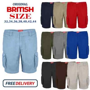 Mens Cargo Shorts 100% Cotton Summer Casual Cotton Combat Pants M L XL 2XL 3XL - Picture 1 of 66
