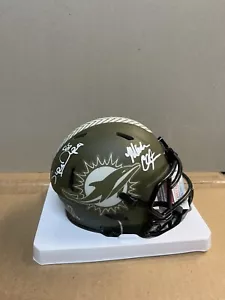 MIAMI DOLPHINS Mark Duper & Mark Clayton Dual SIGNED Salute 2022 MINI HELMET JSA - Picture 1 of 2
