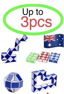 Up to 3pcs Magic Snake Toy 3D Shape Twist Puzzle Game Kids Fun fidget sensory - Picture 1 of 8