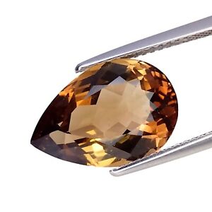7.43 CTS CHAMPAGNE COLOR NATURAL TOPAZ PEAR SHAPE WATCH VIDEO