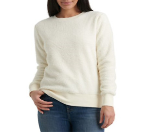 Lucky Brand Women's Long Sleeve Crew Neck Sweater White Size XL