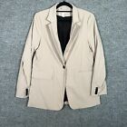 H&m Jacket Womens Small Beige Blazer One Button Front Oversized Long Sleeve