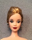 Nude 40th Anniversary Barbie Doll French Twist Updo Blonde Hair Earrings New ‘99