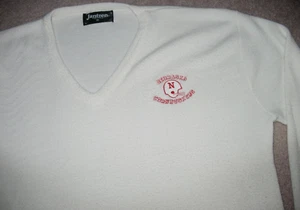 NEBRASKA CORNHUSKER FOOTBALL WHITE SWEATER 1990'S PRE-OWNED JANTZEN XL - Picture 1 of 10