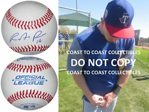 Ryan Rua Texas Rangers signed autographed baseball COA exact proof - Picture 1 of 2