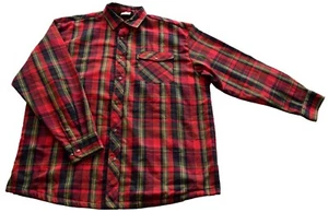 Flannel Check Shirt Mens Vintage Lightly Quilted Grunge Workwear Utility 50" - Picture 1 of 2