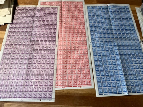 Isle of Man, Wilding complete sheets multi crown WMK 2.5d 3d 4d MNH mint Cover