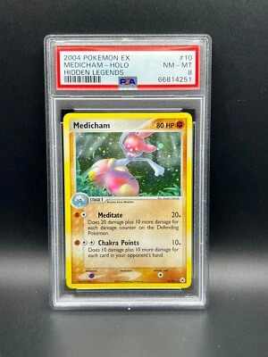 Pokemon PSA 8 NM-MT Medicham 10/101 EX Hidden Legends Holofoil 2004 S#4251 - Image 1 of 2
