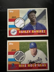 2013 Archives Topps Relic Lot Mike Moustakas Royals Hanley Ramirez Dodgers - Picture 1 of 2