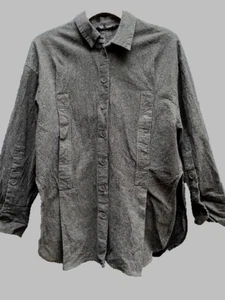 Zara Shacket Jacke Größe Medium 10-12 Damen grau/schwarz Shirt Langarm - Bild 1 von 8