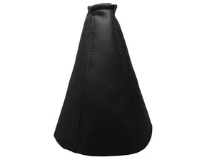 OPEL COMBO II (2002-2009) Cuffia Leva Cambio 100% Vera Pelle - Cuciture Nero - Picture 1 of 1