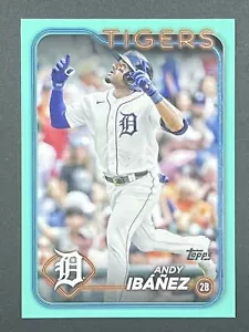 ANDY IBÁÑEZ 2024 Topps Series 1 #25 Aqua Parallel Detroit Tigers - Picture 1 of 2