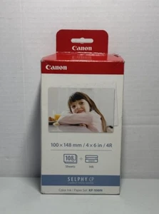 New Open Box Canon Selphy KP-108IN Color Ink Paper Set 108 4x6 Sheets + 3 Toners - Picture 1 of 5