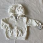 Carters Jacket Size 6 Months NWT Faux Fur White Jacket Hoodie Snaps New Girls