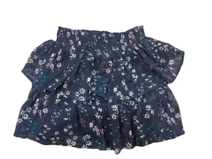 SONOMA - GIRL'S Navy blue FLORAL PRINT skirt with attached shorts size 8 ruffles - Picture 1 of 2