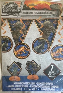 Jurassic World Birthday Party Decoration Kit Party Supplies Dinosaurs T-Rex 7 pc - Picture 1 of 2