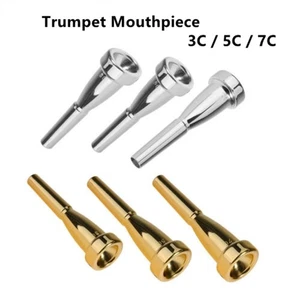 Professionale Bocchino Tromba 7C/5C/3C Oro/Argento Colore Heavy Coppa Forma - Foto 1 di 49
