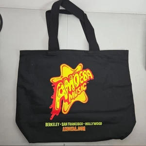 NEU Amoeba Musik Beuteltasche Tasche ikonische Grafik schwarz Canva Swag Hipster hervorragender Zustand 17,5" - Bild 1 von 2