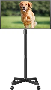 Rolling TV Stand for 23-60 Inch LCD LED Flat Curved Panel Screens TVs, Height Ad - Picture 1 of 7