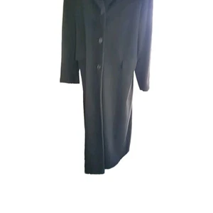 Albert Nipon Studio Women's Black 100% Wool Long Trench Winter Coat Size 12 EUC! - Picture 1 of 12