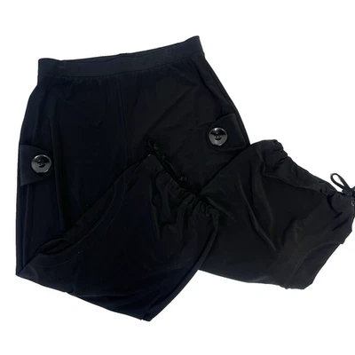 Pantalones para mujer Joseph Ribkoff talla 10 negros ajustados Haram botones elásticos artísticos Foto 1 de 4
