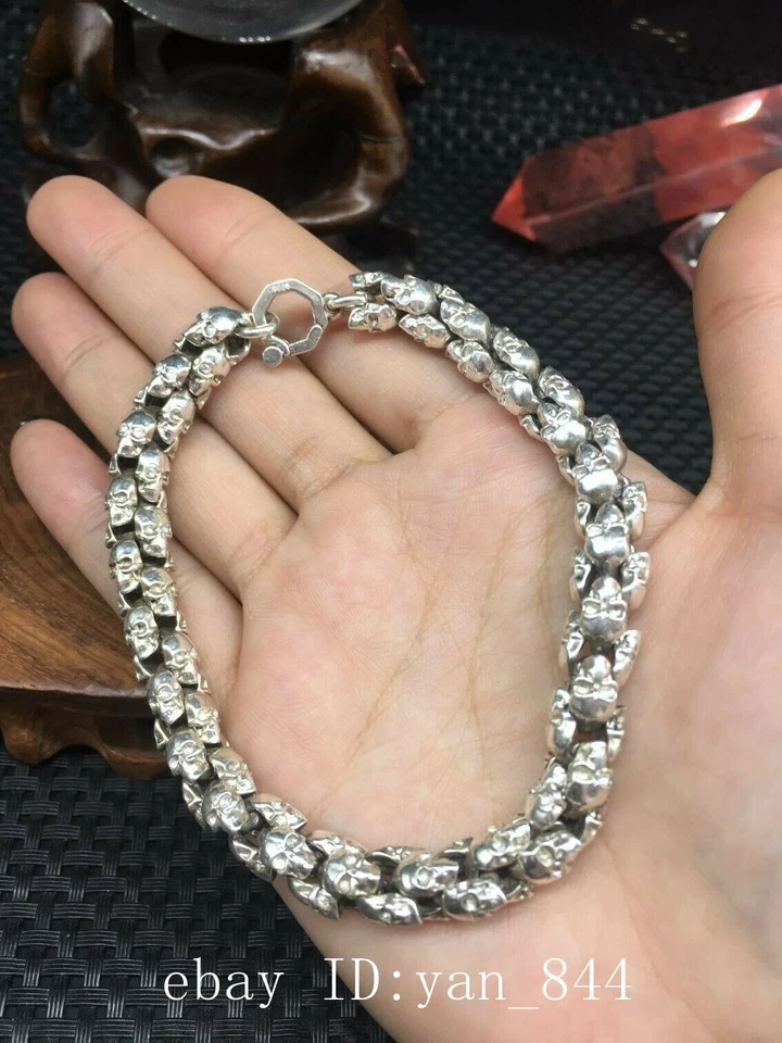 Colección China Asiática Tíbet Miao Plata Genial Estatua Moda Pulsera Foto 1 de 4