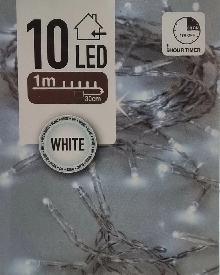 LED Lichterkette mit - TIMER - Party Weihnachtsbeleuchtung Deko Innen Batterie - Bild 1 von 1
