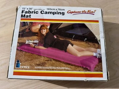 Intex Fabric Camping Air Mattress 72" x 30" Pink Retro Vintage NEW SEALED!! - Image 1 of 4
