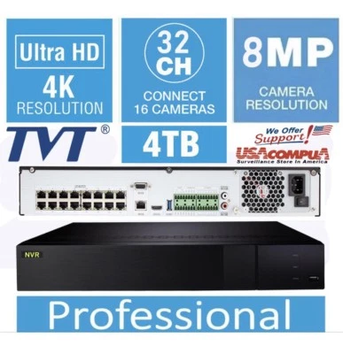 SALE! TVT-OEM NVR 32CH 4TB HDD 16 POE + 16IP 4K IP-NVR H.265 (Q-See APP QT View)