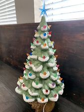 Vintage Holland Ceramic Christmas  Tree Lights Up Refurbished Base 18”