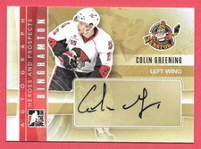 2011-12 Colin Greening ITG In The Game Heroes & Prospects Rookie Auto - Senators
