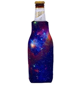 Galaxy Space Zipper Beer Bottle Coolie; Stars, Planets - Picture 1 of 5