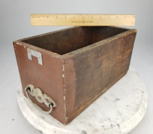 Wood Rustic Shabby Box Drawer Farmhouse Primitive Salvage Decor Chic Trinket Box - Picture 1 of 11