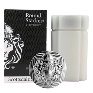 Rolle mit 5 - 5 Feinunzen Scottsdale Stacker .999 Feinsilbermedaille - Bild 1 von 4