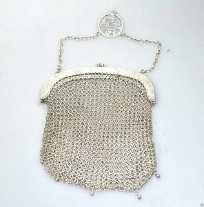 ANTIQUE CHINESE QING EXPORT SILVER PURSE BAG JEWELRY CHINA CUMWO 1900 - Picture 1 of 12