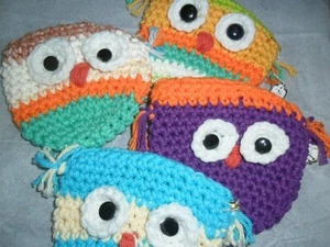 Handmade Kid Girls Small Purse Owl - Picture 1 of 9